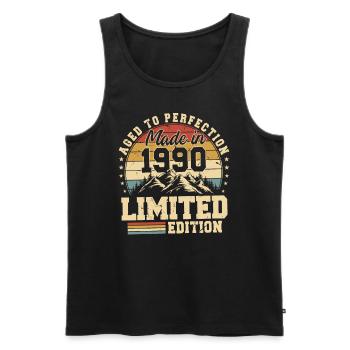 Einzigartig seit 1990 - Männer Premium Bio Tank Top - Schwarz - Vorne - Michal (187cm)