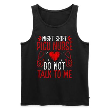 Infirmière de nuit de l’USIP Ne me parlez plus - Débardeur bio Premium Homme - noir - Devant - Michal (187cm)