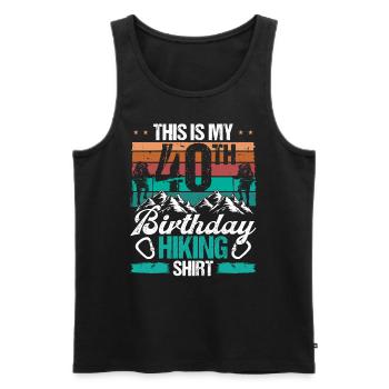 40 Year Old Hiking Men Mountain Climbing Nature - Männer Premium Bio Tank Top - Schwarz - Vorne - Michal (187cm)