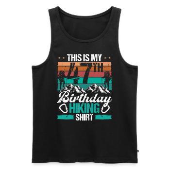 47 Year Old Hiking Men Mountain Climbing Nature - Männer Premium Bio Tank Top - Schwarz - Vorne - Michal (187cm)