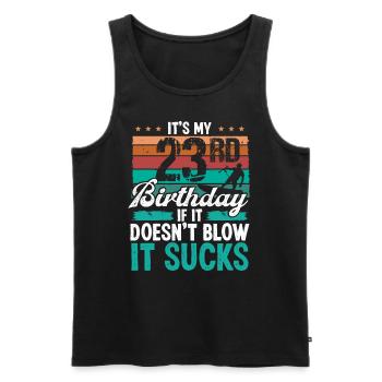 23 Year Old Kitesurfer Funny Kiteboarder Humor - Men's Premium Organic Tank Top - black - Front - Michal (187cm)