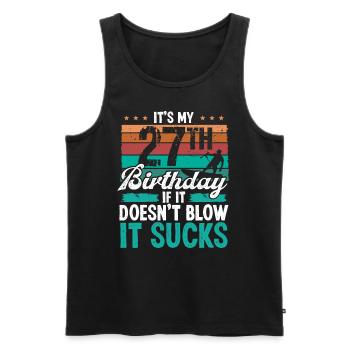 27 Year Old Kitesurfer Funny Kiteboarder Humor - Men's Premium Organic Tank Top - black - Front - Michal (187cm)