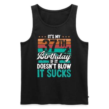 37 Year Old Kitesurfer Funny Kiteboarder Humor - Men's Premium Organic Tank Top - black - Front - Michal (187cm)