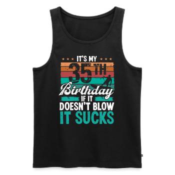 35 Year Old Kitesurfer Funny Kiteboarder Humor - Men's Premium Organic Tank Top - black - Front - Michal (187cm)