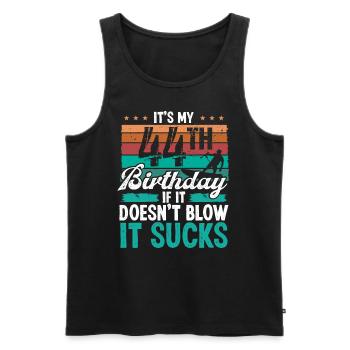 44 Year Old Kitesurfer Funny Kiteboarder Humor - Men's Premium Organic Tank Top - black - Front - Michal (187cm)