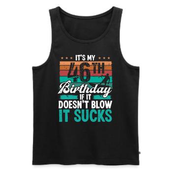 46 Year Old Kitesurfer Funny Kiteboarder Humor - Men's Premium Organic Tank Top - black - Front - Michal (187cm)