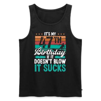 47 Year Old Kitesurfer Funny Kiteboarder Humor - Männer Premium Bio Tank Top - Schwarz - Vorne - AI Model Male 178 light (178cm)