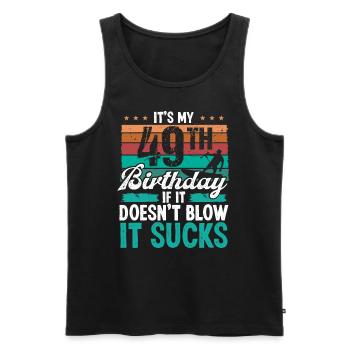 49 Year Old Kitesurfer Funny Kiteboarder Humor - Männer Premium Bio Tank Top - Schwarz - Vorne - AI Model Male 178 light (178cm)