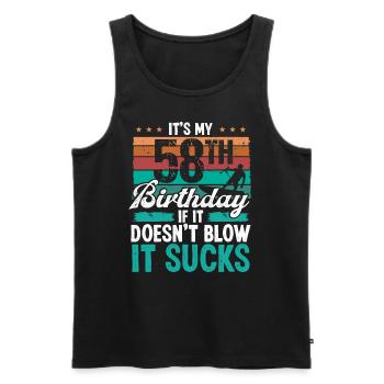 58 Year Old Kitesurfer Funny Kiteboarder Humor - Men's Premium Organic Tank Top - black - Front - Michal (187cm)