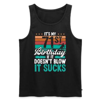 71 Year Old Kitesurfer Funny Kiteboarder Humor - Männer Premium Bio Tank Top - Schwarz - Vorne - AI Model Male 178 light (178cm)