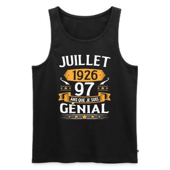 Juillet 1926 97 Ans Que Je Suis Génial Cadeau - Débardeur bio Premium Homme - noir - Devant - Michal (187cm)
