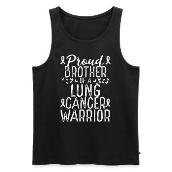 Lung Cancer Awareness Movement for Brother Ribbon - Männer Premium Bio Tank Top - Schwarz - Vorne - Michal (187cm)