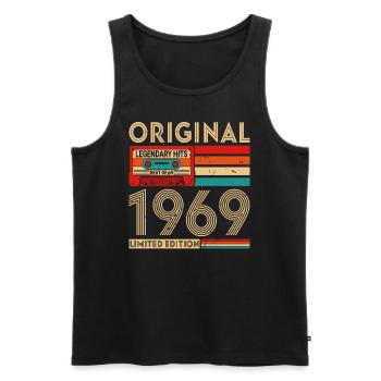 Original legendäre Hits Das Beste von 1969 - Männer Premium Bio Tank Top - Schwarz - Vorne - AI Model Male 178 light (178cm)