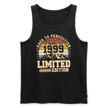 Einzigartig seiner Art seit 1999 - Männer Premium Bio Tank Top - Schwarz - Vorne - Michal (187cm)