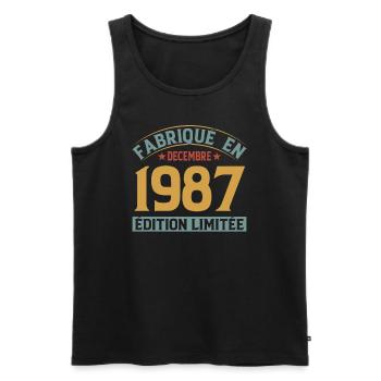 Fabriqué En Décembre 1987 Édition Limitée - Débardeur bio Premium Homme - noir - Devant - Michal (187cm)