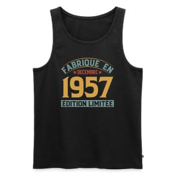 Fabriqué En Décembre 1957 Édition Limitée - Débardeur bio Premium Homme - noir - Devant - Michal (187cm)