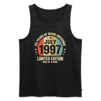 July 1997 26 Years Anniversary Vintage Gift - Men's Premium Organic Tank Top - black - Front - Michal (187cm)