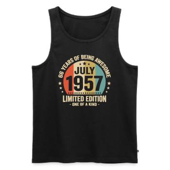 Juli 1957 66 Jahre Jubiläumsgeschenk - Männer Premium Bio Tank Top - Schwarz - Vorne - Michal (187cm)
