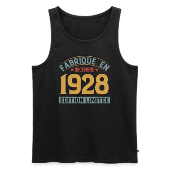 Fabriqué En Décembre 1928 Édition Limitée - Débardeur bio Premium Homme - noir - Devant - AI Model Male 178 light (178cm)