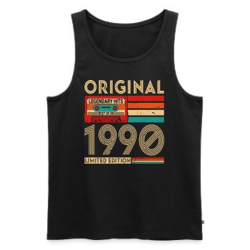 Original legendäre Hits Best of 1990 - Männer Premium Bio Tank Top - Schwarz - Vorne - AI Model Male 178 light (178cm)