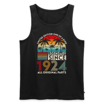 Legendary since 1924 all original parts - Men's Premium Organic Tank Top - black - Front - AI Model Male 178 light (178cm)