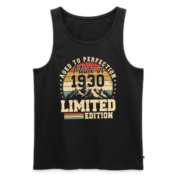 One of a kind since 1930 - Men's Premium Organic Tank Top - black - Front - AI Model Male 178 light (178cm)
