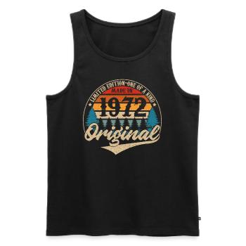 Hergestellt 1972 Original - Männer Premium Bio Tank Top - Schwarz - Vorne - AI Model Male 178 light (178cm)