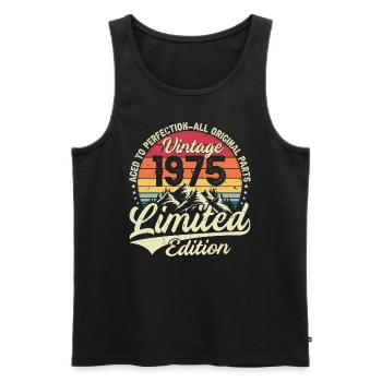 Vintage Birthday Gift 1975 Limited Edition - Men's Premium Organic Tank Top - black - Front - AI Model Male 178 light (178cm)