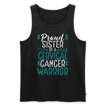 Cervical Cancer Awareness Movement Sister Ribbon - Men's Premium Organic Tank Top - black - Front - Michal (187cm)