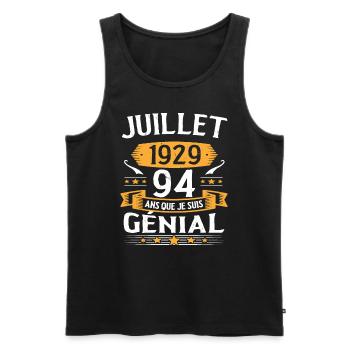 Juillet 1929 94 Ans Que Je Suis Génial Cadeau - Débardeur bio Premium Homme - noir - Devant - Michal (187cm)