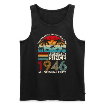 Legendary since 1946 all original parts - Men's Premium Organic Tank Top - black - Front - Michal (187cm)