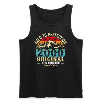 Perfekt gealtert 2000 Original - Männer Premium Bio Tank Top - Schwarz - Vorne - AI Model Male 178 light (178cm)