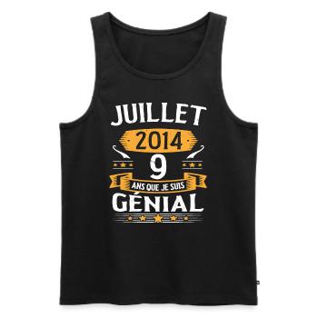 Juli 2014 9 Jahre Ich bin ein tolles Geschenk - Männer Premium Bio Tank Top - Schwarz - Vorne - Michal (187cm)