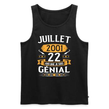 July 2001 22 years that I am awesome gift - Men's Premium Organic Tank Top - black - Front - Michal (187cm)