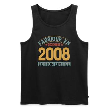 Fabriqué En Décembre 2008 Édition Limitée - Débardeur bio Premium Homme - noir - Devant - Michal (187cm)