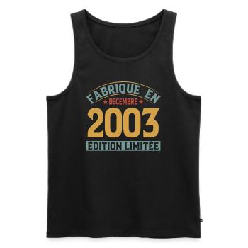 Fabriqué En Décembre 2003 Édition Limitée - Débardeur bio Premium Homme - noir - Devant - Michal (187cm)