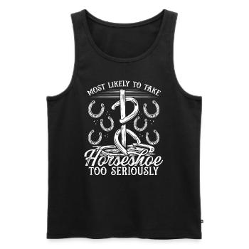 Horseshoe Pitching Take too Seriously Tosser - Männer Premium Bio Tank Top - Schwarz - Vorne - AI Model Male 178 light (178cm)