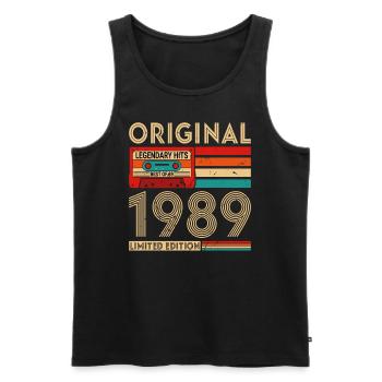 Original legendäre Hits Das Beste von 1989 - Männer Premium Bio Tank Top - Schwarz - Vorne - AI Model Male 178 light (178cm)