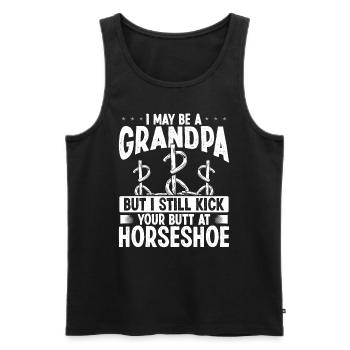 Horseshoe Pitching Grandpa Granddad Tosser - Männer Premium Bio Tank Top - Schwarz - Vorne - AI Model Male 178 light (178cm)