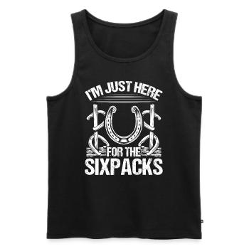 Horseshoe Pitching Im just here Sixpacks TosserHor - Männer Premium Bio Tank Top - Schwarz - Vorne - AI Model Male 178 light (178cm)