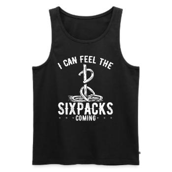 Horseshoe Pitching Ringer Sixpack Game Tosser - Männer Premium Bio Tank Top - Schwarz - Vorne - AI Model Male 178 light (178cm)