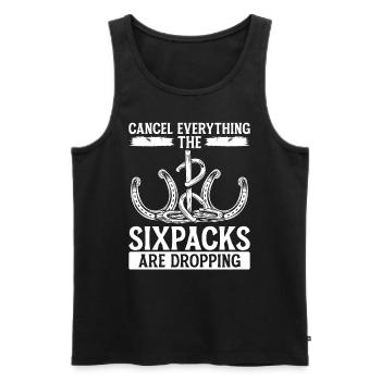 Horseshoe Pitching Cancel Sixpack Tosser - Männer Premium Bio Tank Top - Schwarz - Vorne - AI Model Male 178 light (178cm)