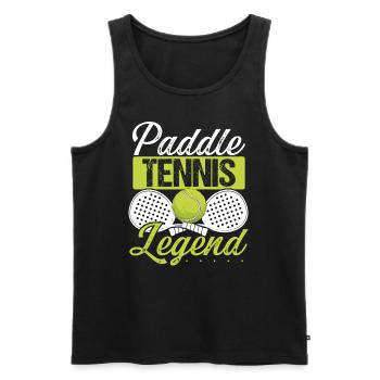 Joueur de Paddle Tennis Match Légende du Paddle Paddle - Débardeur bio Premium Homme - noir - Devant - AI Model Male 178 light (178cm)