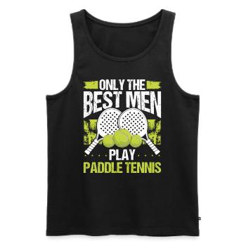 Joueur de paddle-tennis Match Seulement les meilleurs hommes - Débardeur bio Premium Homme - noir - Devant - Michal (187cm)