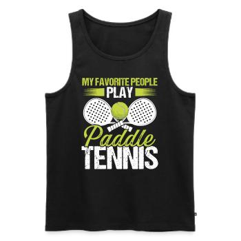 Joueur de paddle-tennis Match Mes personnes préférées - Débardeur bio Premium Homme - noir - Devant - Michal (187cm)