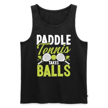 Joueur de paddle-tennis Match Paddle prend des balles - Débardeur bio Premium Homme - noir - Devant - AI Model Male 178 light (178cm)