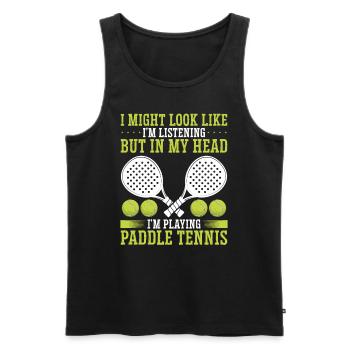 Paddle Tennis Player Match Funny Paddle Team - Débardeur bio Premium Homme - noir - Devant - AI Model Male 178 light (178cm)