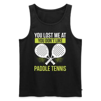 Joueur de paddle-tennis match drôle équipe sarcasme - Débardeur bio Premium Homme - noir - Devant - Michal (187cm)