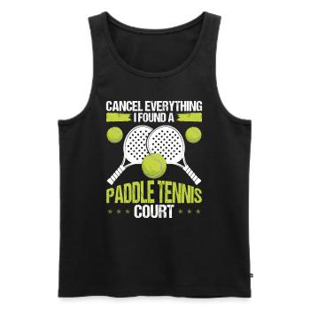 Joueur de padel Match Balles de terrain de padel - Débardeur bio Premium Homme - noir - Devant - Michal (187cm)