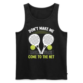Paddle Tennis Player Match me faire venir au filet - Débardeur bio Premium Homme - noir - Devant - Michal (187cm)